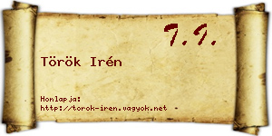 Török Irén névjegykártya